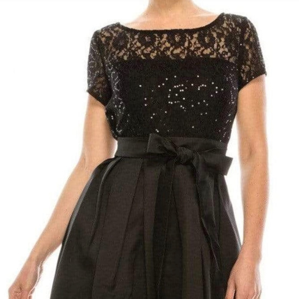 Black Sequined Lace Dress
